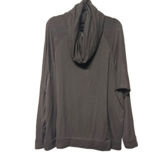 GOOD HYOUMAN Black Cowl Neck Slouchy Super Soft Sweatshirt Pockets, Sz XL - Picture 1 of 8